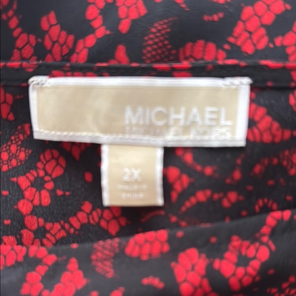 MICHAEL Michael Kors Red and Black Blouse 13 - Picture 8 of 9